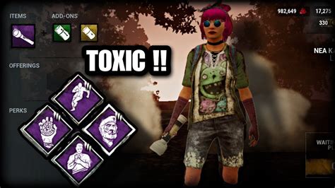 Well there is really no such thing as a <b>toxic</b> <b>build</b> as the word <b>toxic</b> is used vary loosely as people just throw it around if someone doesn't play the way they want. . Most toxic survivor build dbd
